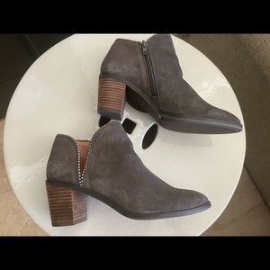 Lucky Brand Charcoal Oiled Suede Booties